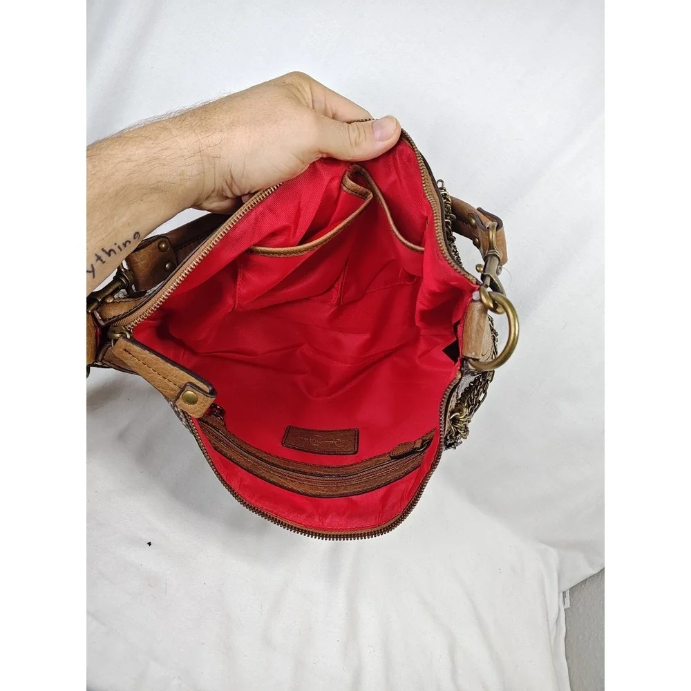 Jessica Simpson Rock N Roll Shoulder Bag Natural Python Snakeskin Hobo NWT Brown